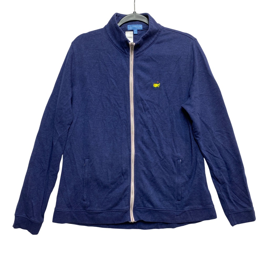 Masters Jacket Womens XL Navy Blue Logo Full Zip Mock Neck Magnolia Lane
